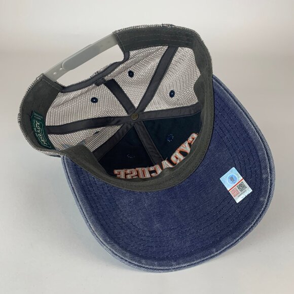 Syracuse Orange NCAA Navy Blue Gray Legacy Relaxed Fit Snapback Trucker Hat - Picture 4 of 5